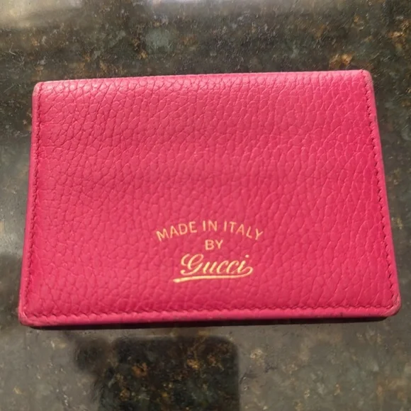 Gucci Fuchsia Leather Card Case/Train Pass - Picture 6 of 9